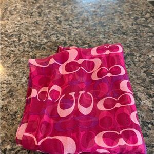 Coach Pink and Purple Patterned Scarf